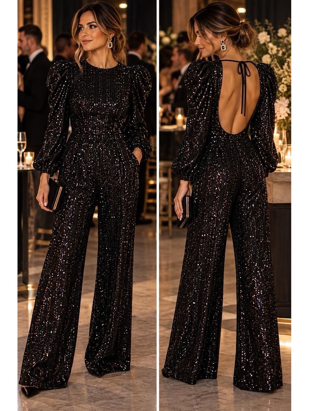 ML Monique Lhuillier Black NWT Sequence Jumpsuit Size 10 Reg $595